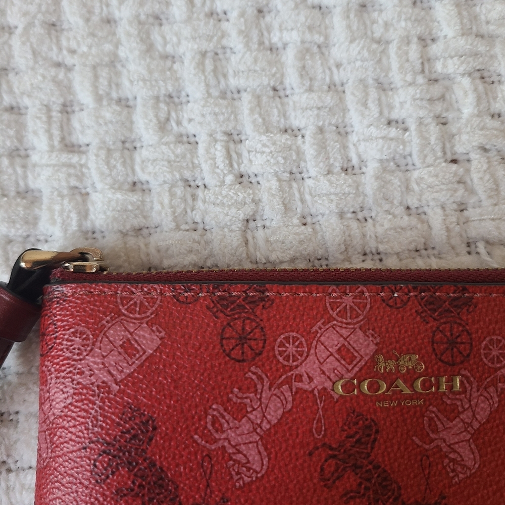 Coach Signature Red Wristlet - Picture 11 of 11